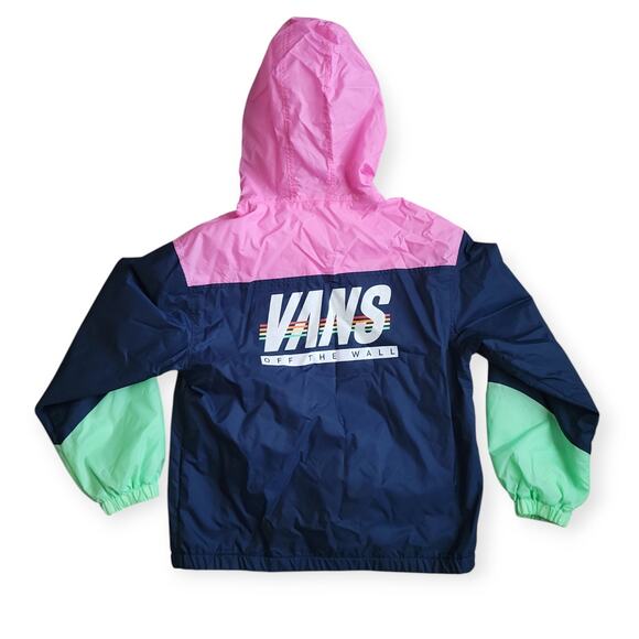 Vans Sport Stripe Anorak 1/2 Button Up Pullover Hoodie Women Sz S - Picture 2 of 13